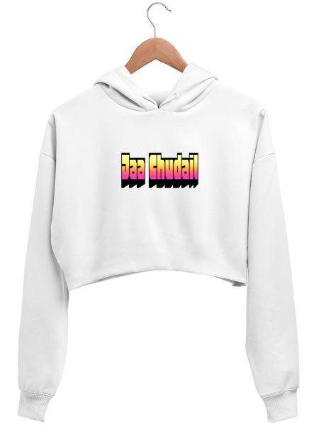 Delhi Belly - Typography  Crop Hoodie