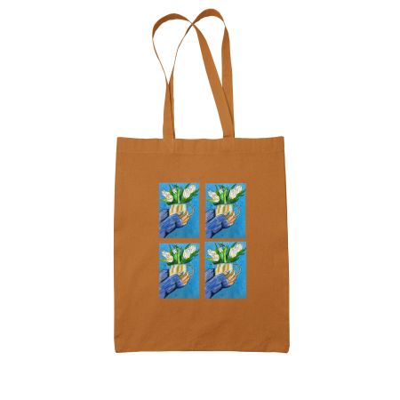 Cute flower vase tote bag  Colored Tote Bag