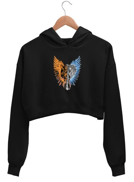 Winged Wonders Crop Hoodie