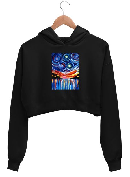 VanGoghy Crop Hoodie