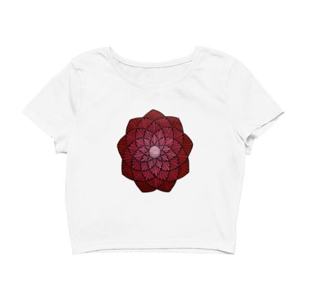 mandala red Crop Top