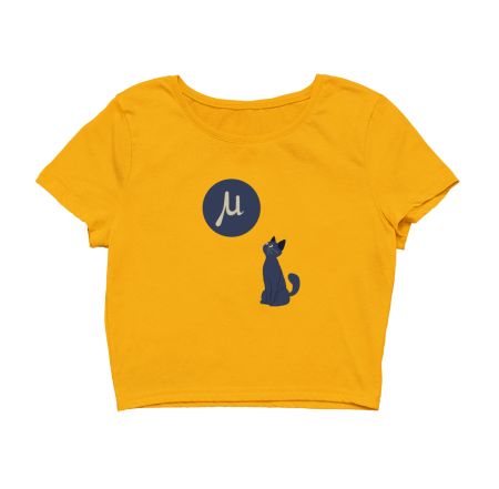 Mu symbol and meow cat Crop Top