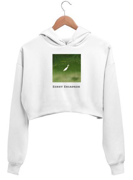 Nature: Egret Crop Hoodie