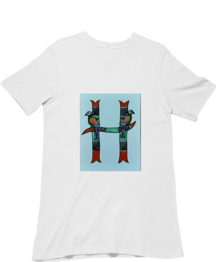 Madhubani calligraphy letter H Regular T-Shirt