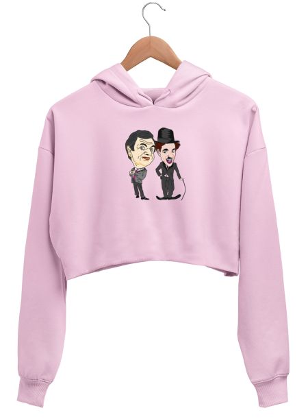 Mr bean and Chaplin Crop Hoodie