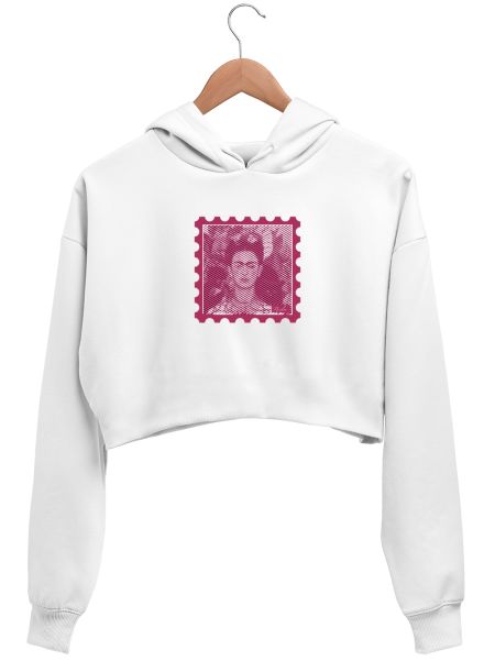 Frida Kahlo stamp Crop Hoodie