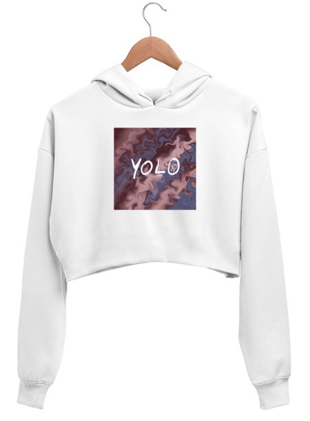 YOLO abstract design Crop Hoodie