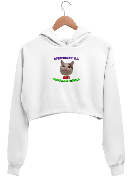 Mentally ill Crop Hoodie