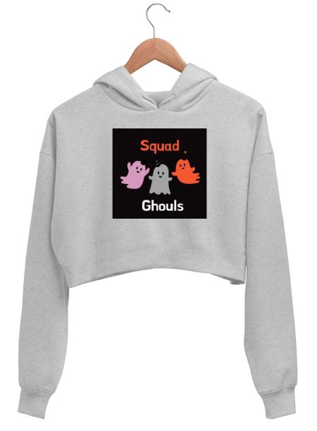 Halloween squad ghouls Crop Hoodie