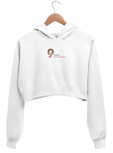 Jesus charles : White Crop Hoodie