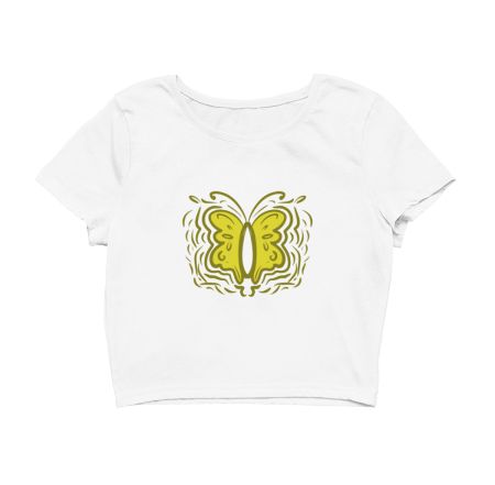 Butterfly green pattern Crop Top