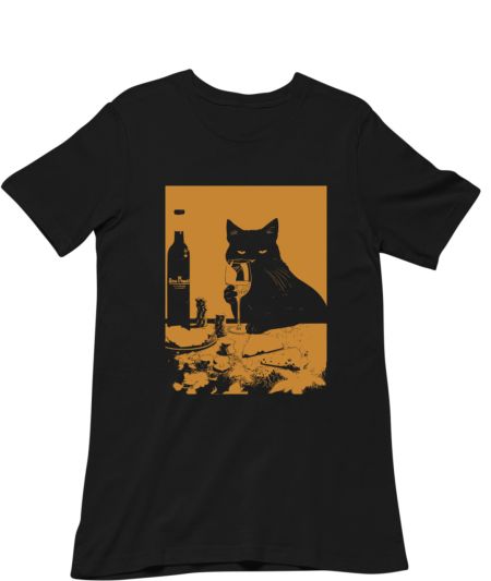 kittycat having drinks Regular T-Shirt