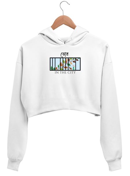 Bhor (Bengali) Crop Hoodie