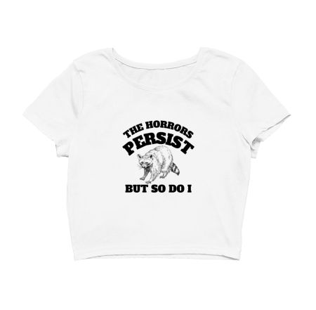 Funny Raccoon- The Horrors Crop Top