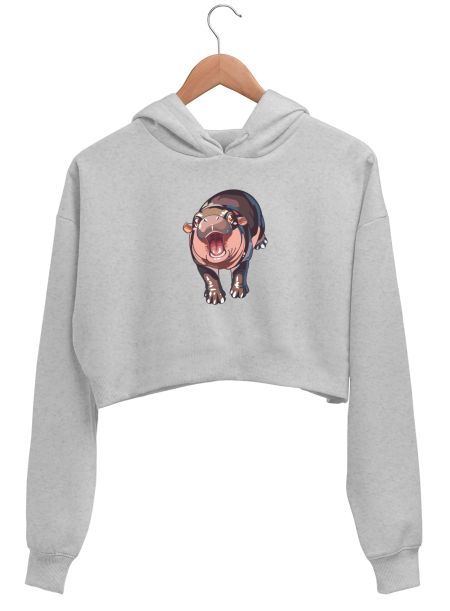 Moo Deng Crop Hoodie