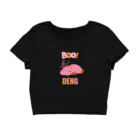 moo deng halloween Crop Top
