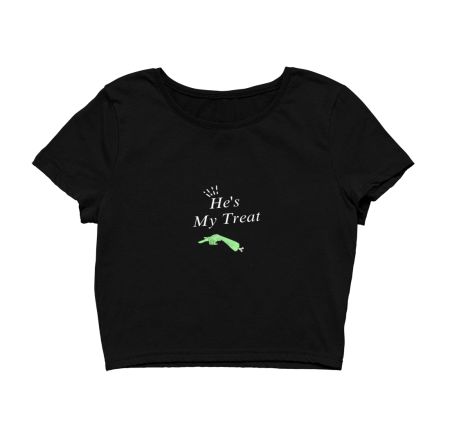 he's my treat - halloween Crop Top