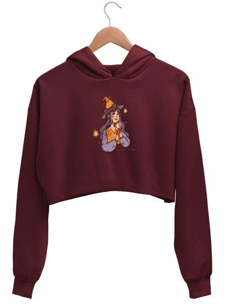 Cute witch Crop Hoodie