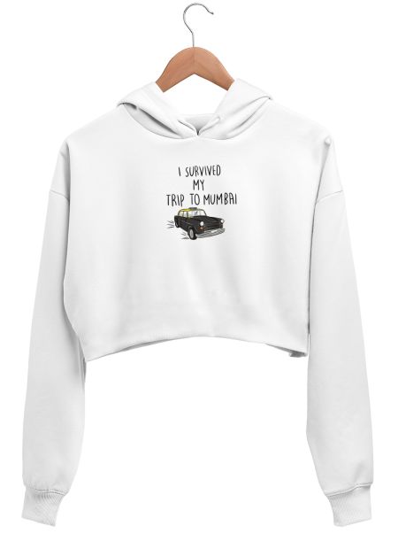 I survived my trip to Mumbai Crop Hoodie