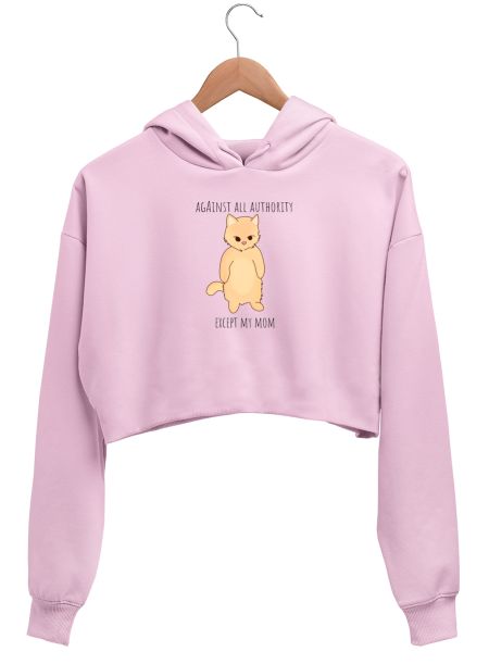 Cat standing  Crop Hoodie