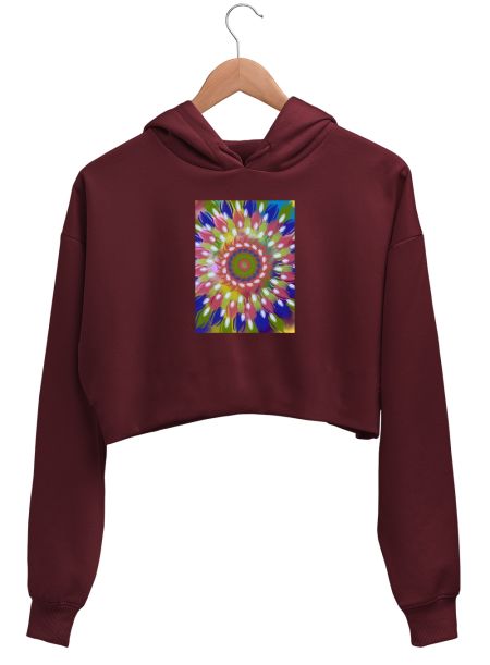 Shrestha's art pattern 6 Crop Hoodie