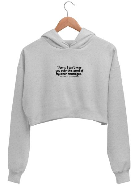 Introvert 2 Crop Hoodie