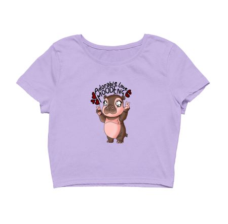 Adorable Moodeng hippo Crop Top