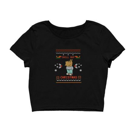 Chill guy christmas Crop Top