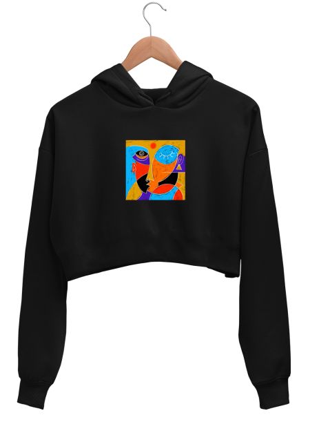 Abstract  Crop Hoodie