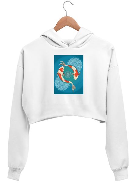 Koi fish Design Crop Hoodie