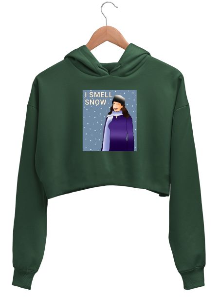 Gilmore girls-I smell Snow  Crop Hoodie