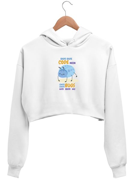 Coding tech meme Crop Hoodie