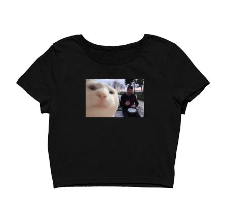 Vibing Cat Meme Crop Top