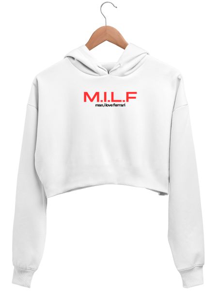 MILF -man i love ferrari merch Crop Hoodie