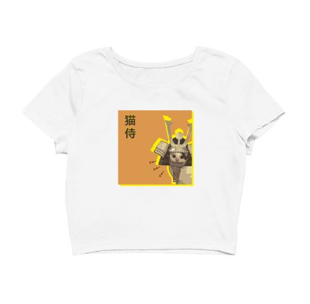 Cat samurai  Crop Top