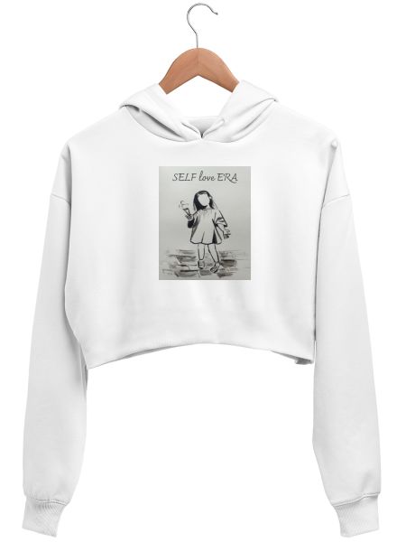 In my self love era Crop Hoodie