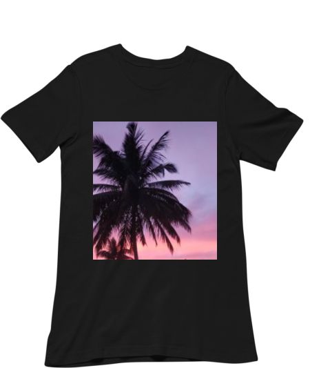 Coconut trees and a purple sunset Classic T-Shirt