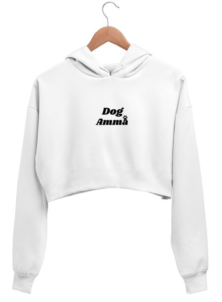 Dog Amma Pet Parents gifts Crop Hoodie