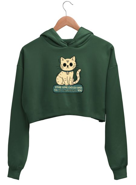 Psychoanalyst Cat Crop Hoodie
