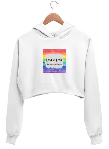 queer love is better Crop Hoodie