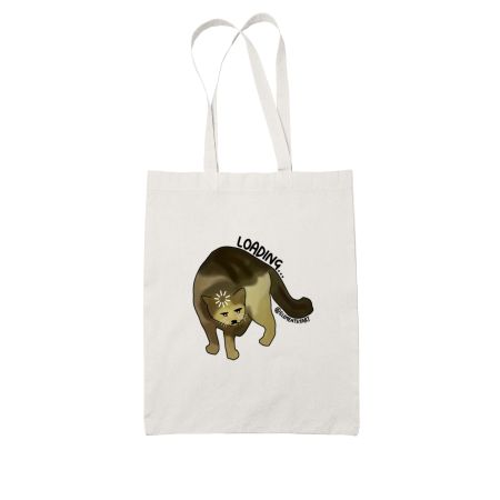 Loading cat funny meme Tote Bag