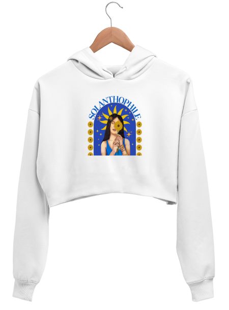 Solanthophile -sunflower lover Crop Hoodie