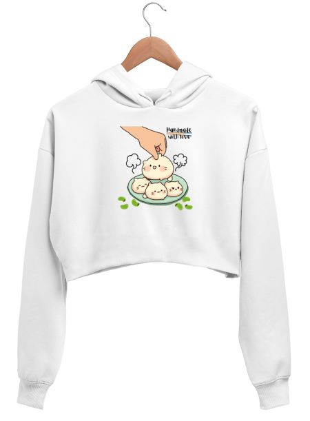 Momos cats Crop Hoodie