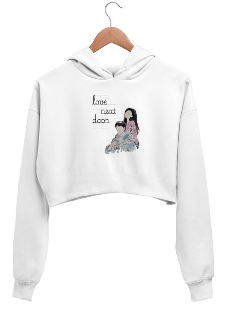 Love next door korean drama  Crop Hoodie