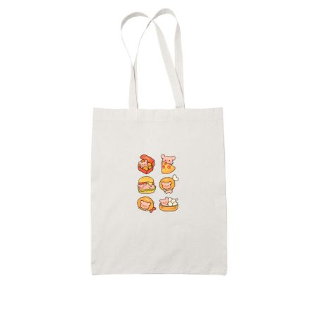 Piggy Chibi Fast Food Tote Bag