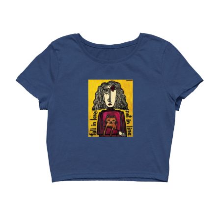 Fall in love, not in line Crop Top