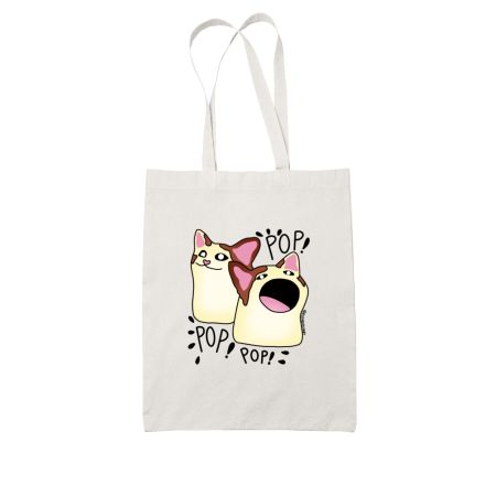 Pop Cat wide mouth open meme Tote Bag