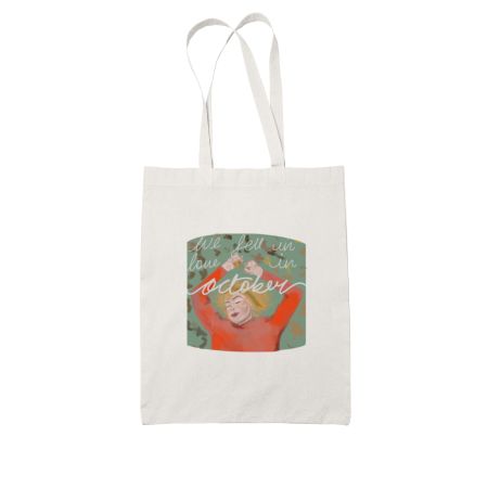 Girl in Red White Tote Bag