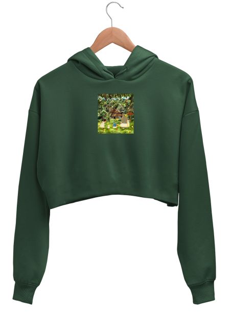 Ghibli Onam  Crop Hoodie