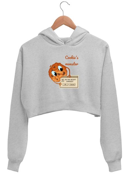 Cookie monster Crop Hoodie